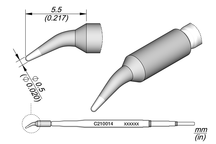 C210014 - Conical Bent Cartridge Ø 0.5